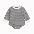 thumbnail image 1 of zuwimk Newborn Baby Girl Boy Knitted Romper Sweater Long Sleeve Knit Oversized Bodysuits Sweatshirt Fall Winter Clothes (0-3 Months,Dark Blue), 1 of 9