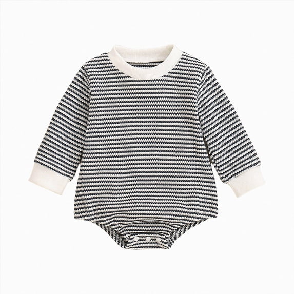 zuwimk Newborn Baby Girl Boy Knitted Romper Sweater Long Sleeve Knit Oversized Bodysuits Sweatshirt Fall Winter Clothes (0-3 Months,Dark Blue)