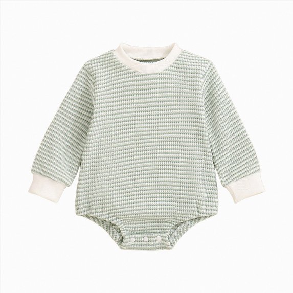 zuwimk Newborn Baby Girl Boy Knitted Romper Sweater Long Sleeve Knit Oversized Bodysuits Sweatshirt Fall Winter Clothes (0-3 Months,Green)