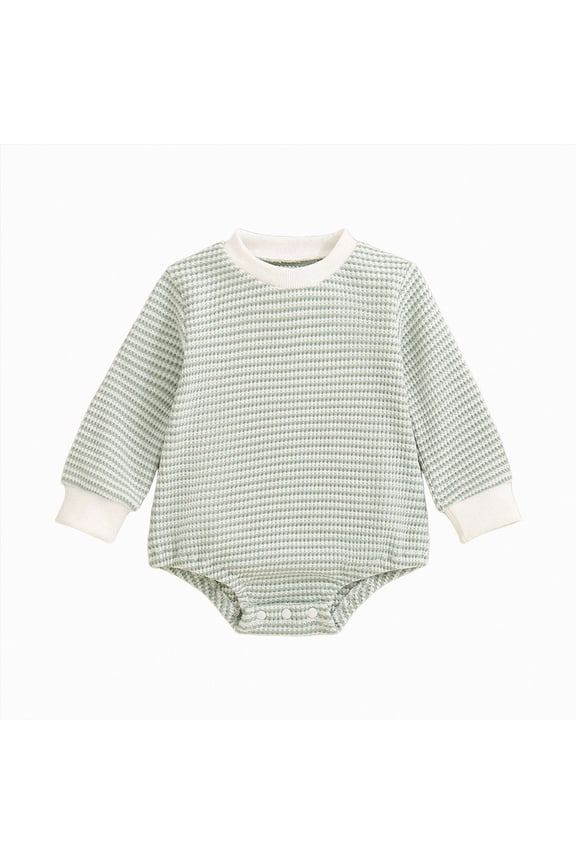 Newborn Baby Girl Boy Knitted Romper Sweater Long Sleeve Knit Oversized Bodysuits Sweatshirt Fall Winter Clothes (0-3 Months,Green)