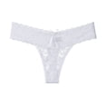 thumbnail image 1 of zuwimk Panties For Women Thong,Women's Classic Cotton Lace Trim Thong White,L, 1 of 2
