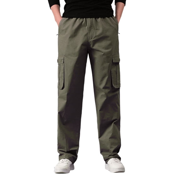 zuwimk Pants For Men,Men Scrubs Pant Workwear Drawstring Cargo Green,4XL