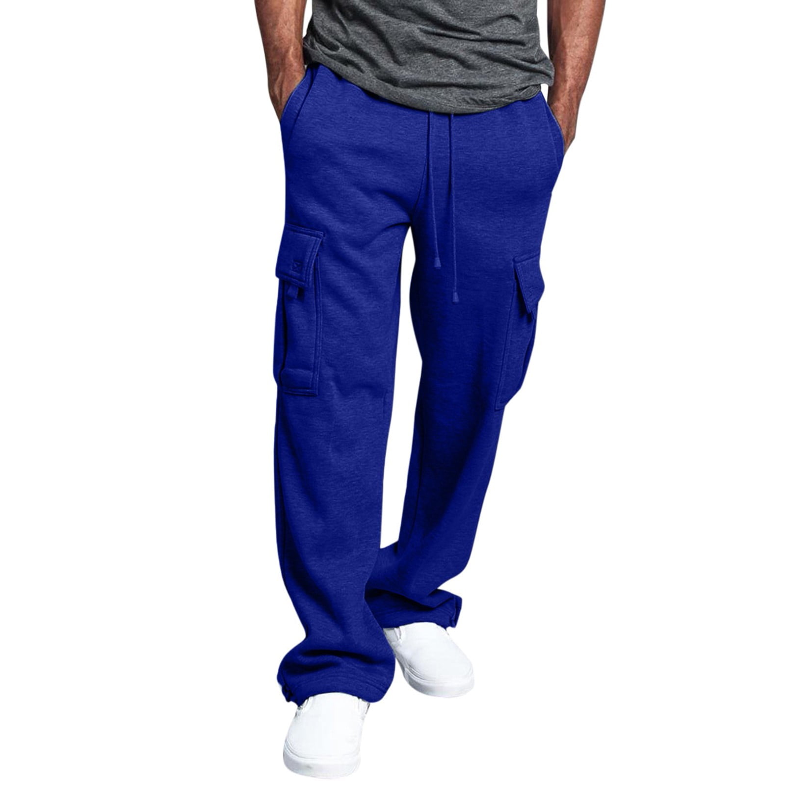 zuwimk Pants For Men Stretch,Men's NoIron ExpandableWaist PlainFront