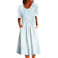 thumbnail image 1 of zuwimk Plus Size Dress For Women,Women's Short Sleeve Plus Size Solid Bodycon Dress Light Blue,M, 1 of 5