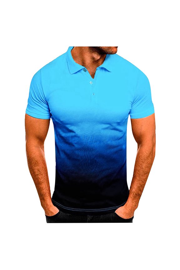 Polo Shirts For Men Slim Fit,Men's Stain Resistant Short Sleeve Polo Shirts Sky Blue,XXL