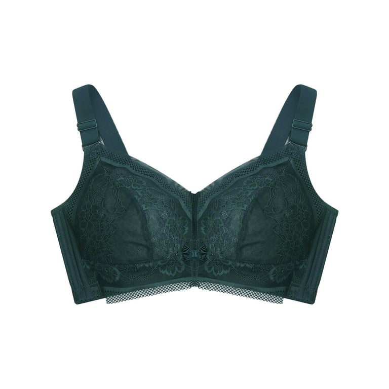 zuwimk Push Up Bras For Women,Women Push Up Bra Plus Size Lace Underwire  Soft Padding Lift Up Bra Z-Green,38C