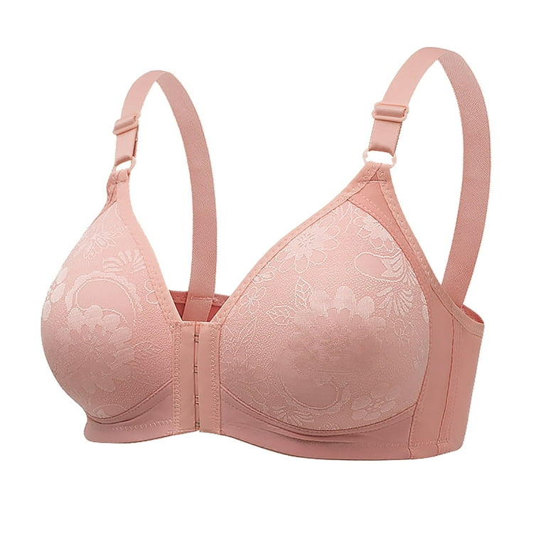 Zuwimk Bras For Women Push Up,Women's Full Cup Supportive Non-Wired Bra  Pink,36