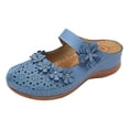 thumbnail image 1 of zuwimk Sandals For Women Dressy Summer,Womens Sandals Flat Jelly Shoes Slip On Hollow Out Loafers Blue, 1 of 1