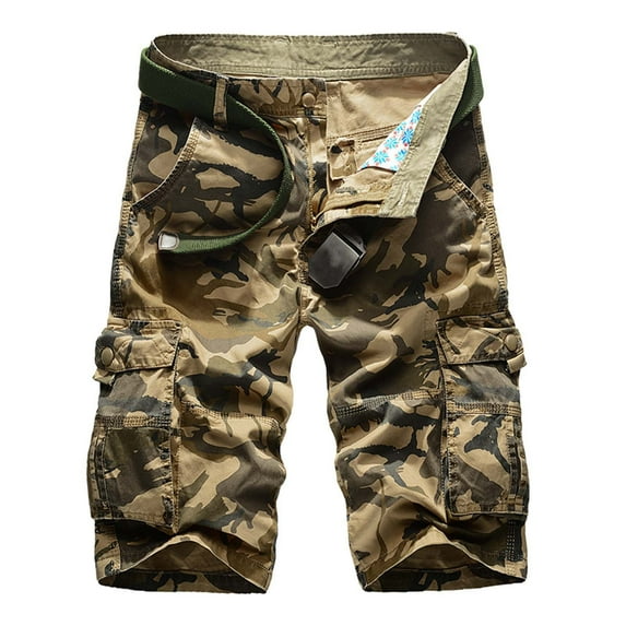 zuwimk Shorts For Men Casual,Men's Extreme Motion Carolina Cargo Short Khaki,36