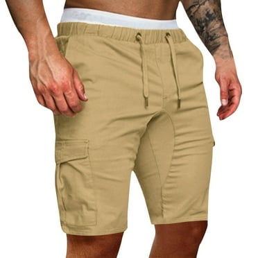 zuwimk Shorts For Men,Men's Cool Straight Fit Flat Front Shorts Khaki,XL