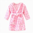 thumbnail image 1 of zuwimk Soft Cotton Baby Bath Towel Beach Bathrobe for Kids Boys Girls Robe Fleece Hooded(Pink,5-6 Years), 1 of 7
