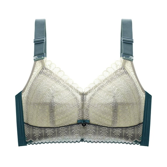 zuwimk Sports Bras For Women,Women's MagicLift Front Close Posture Back Support Bra Green,42B