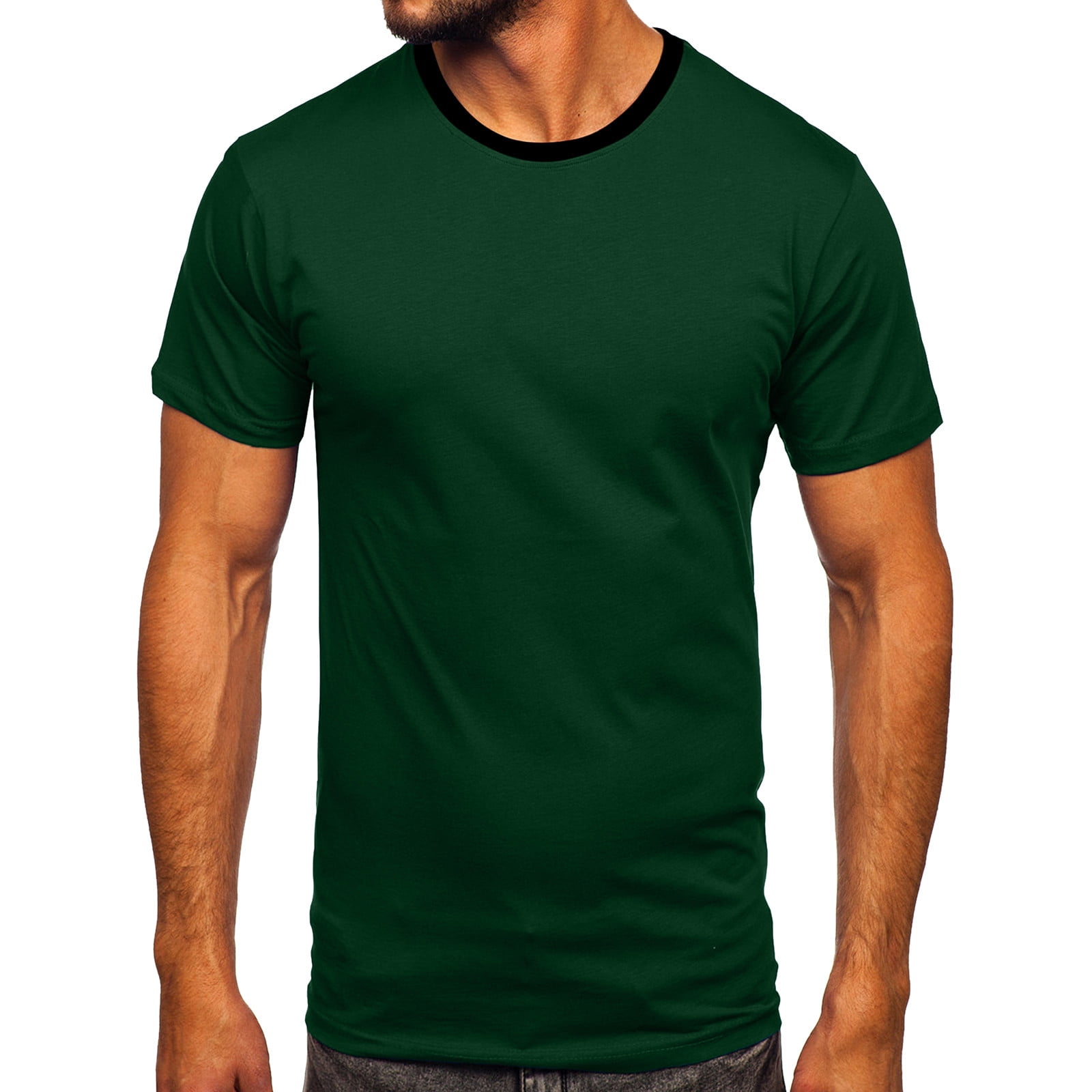 zuwimk T Shirts For Men,Mens Slim Fitted Casual Short Sleeve Button T