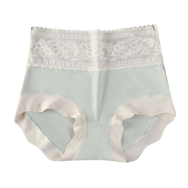 zuwimk Thongs For Women ,High Waisted Lace Thong for Women Cotton Underwear Plus Size Mint Green