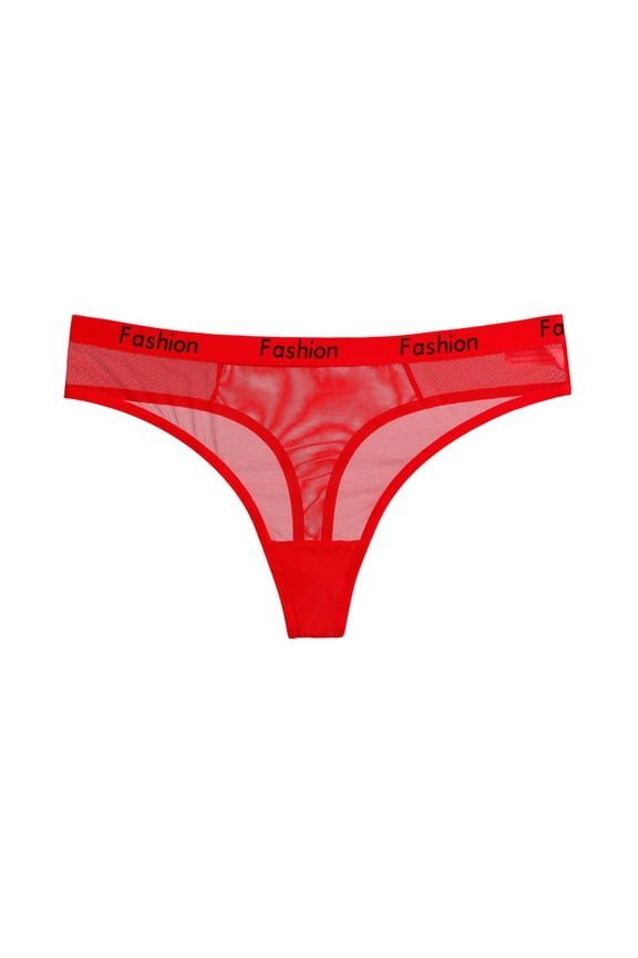 Thongs For Women ,Women G string with Butterfly Center and Sequins Red,S