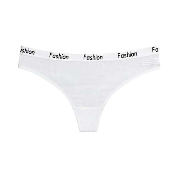 zuwimk Thongs For Women ,Women G string with Butterfly Center and Sequins White,M