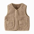 thumbnail image 1 of zuwimk Toddler Baby Boy Girls Fleece Outerwear Vests Sleeveless Zipper Jacket Solid Color Vest Coat Spring Fall Winter Clothes(Coffee,9-10 Years), 1 of 4