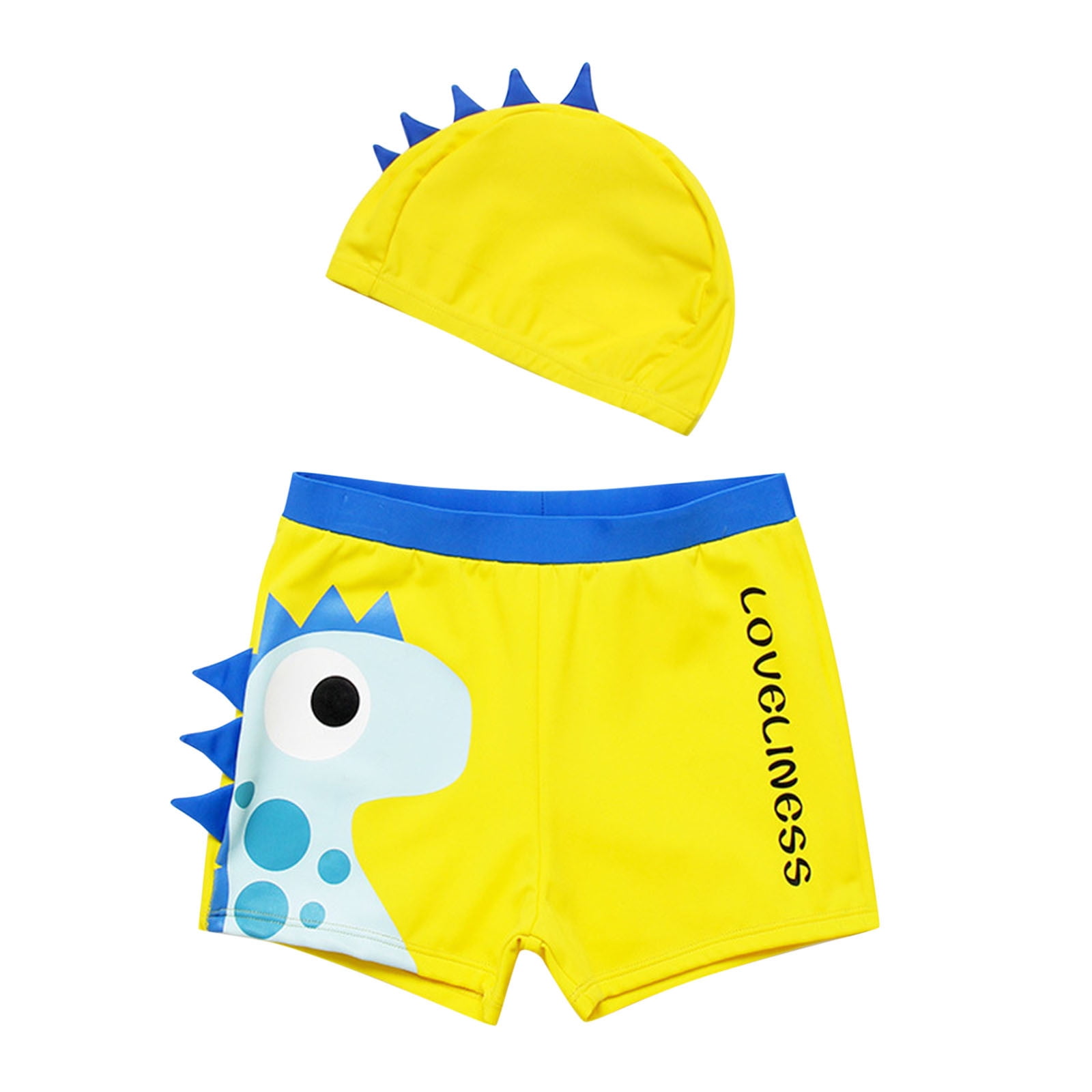 Babyhug Water Repellant Swimming Trunk With Tropical Theme Print - Yellow