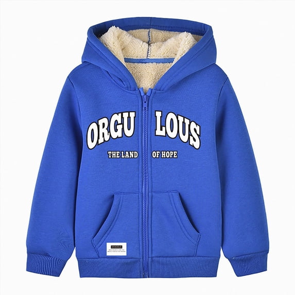 zuwimk Toddler Boys Fleece Fuzzy Warm Bear Ear Hoodies Jacket Zipper Side Pockets Winter Clothes Coat(18-24 Months,Blue)