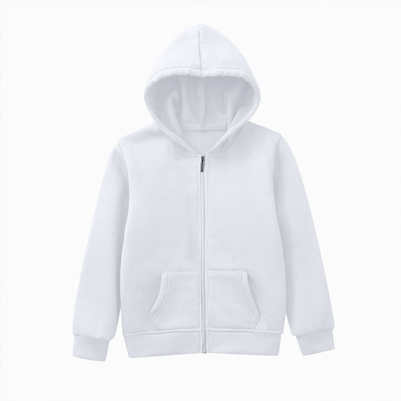 zuwimk Toddler Fleece Jacket - Weather Resistant Polar Fleece Lined Full Zip Boys Winter Coat - Cozy Hooded Kids Winter Jacket(18-24 Months,White)