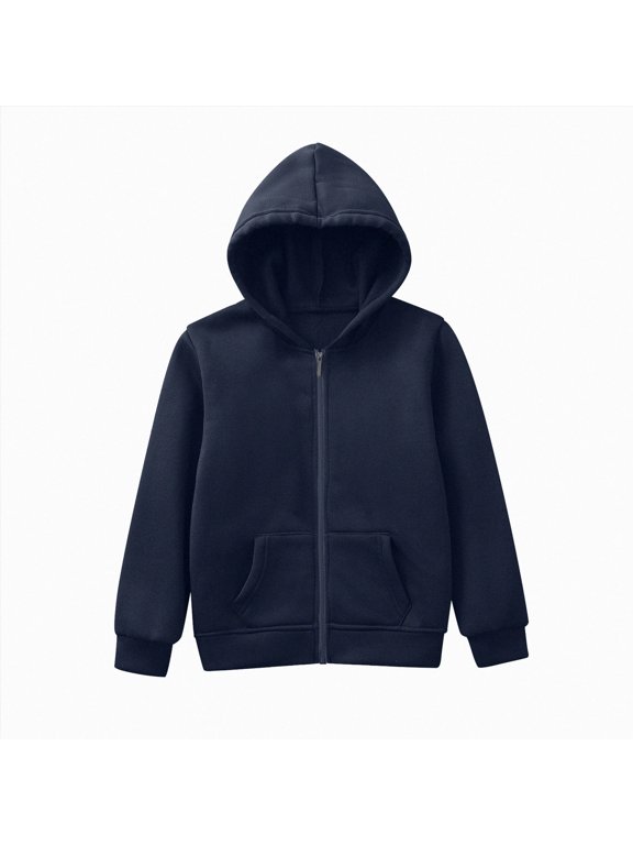 Toddler Fleece Jacket - Wind Resistant Polar Fleece Lined Softshell Jacket for Boys - Cozy Outerwear Jackets with Pockets(12-18 Months,Navy)