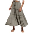thumbnail image 1 of zuwimk Tulle Skirts For Women,Womens Reversible Long Skirt Broomstick Boho Midi Skirt Army Green,S, 1 of 5