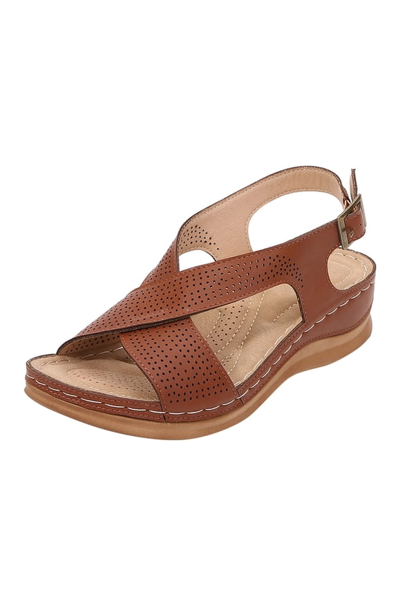 Wedge Sandals For Women,Women's Forever and Ever Flip Flop Sandal Brown
