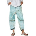 thumbnail image 1 of zuwimk Women'S Pants,Women Elastic Waist Cotton Medium Twill Pants Green,L, 1 of 5
