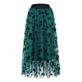 thumbnail image 1 of zuwimk Women's Skirts,Women's Solid Lightweight Flare Midi Pull On Closure Skirt Green,3XL, 1 of 3