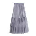 thumbnail image 1 of zuwimk Women's Skirts,Womens Chiffon Retro Maxi Skirt Vintage Ankle-Length Skirts Gray,One Size, 1 of 4