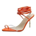 thumbnail image 1 of zuwimk Womens Sandals,Women's Elastica Ankle Strap Open Toe Platform Wedge Sandals Orange, 1 of 5