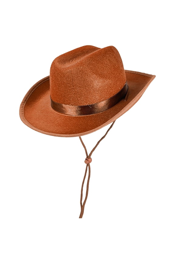 hildren Brown Red Felt Woody Cowboy Hat Adjustable Western Big Brimmed Cowboy(Brown,One Size)