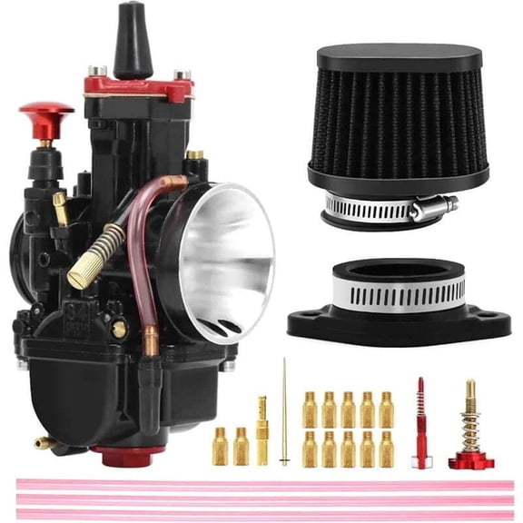 zuzengstory Suitable for PWK Carburetor Kit 34mm Racing Carb Universal 125cc to 250cc 2T 4T Carburetor Air Filter Intake Manifold Boot Main Jets Scooters