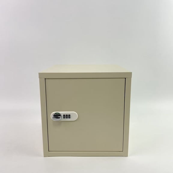 zxvoim Lockers,Lockable Storage Cabinet Metal Lockable Steel Storage Cabinet Organizer Lockers for Employees Vertical Metal Cabinets End Side Table Steel Bedside with Shelf(Khaki)