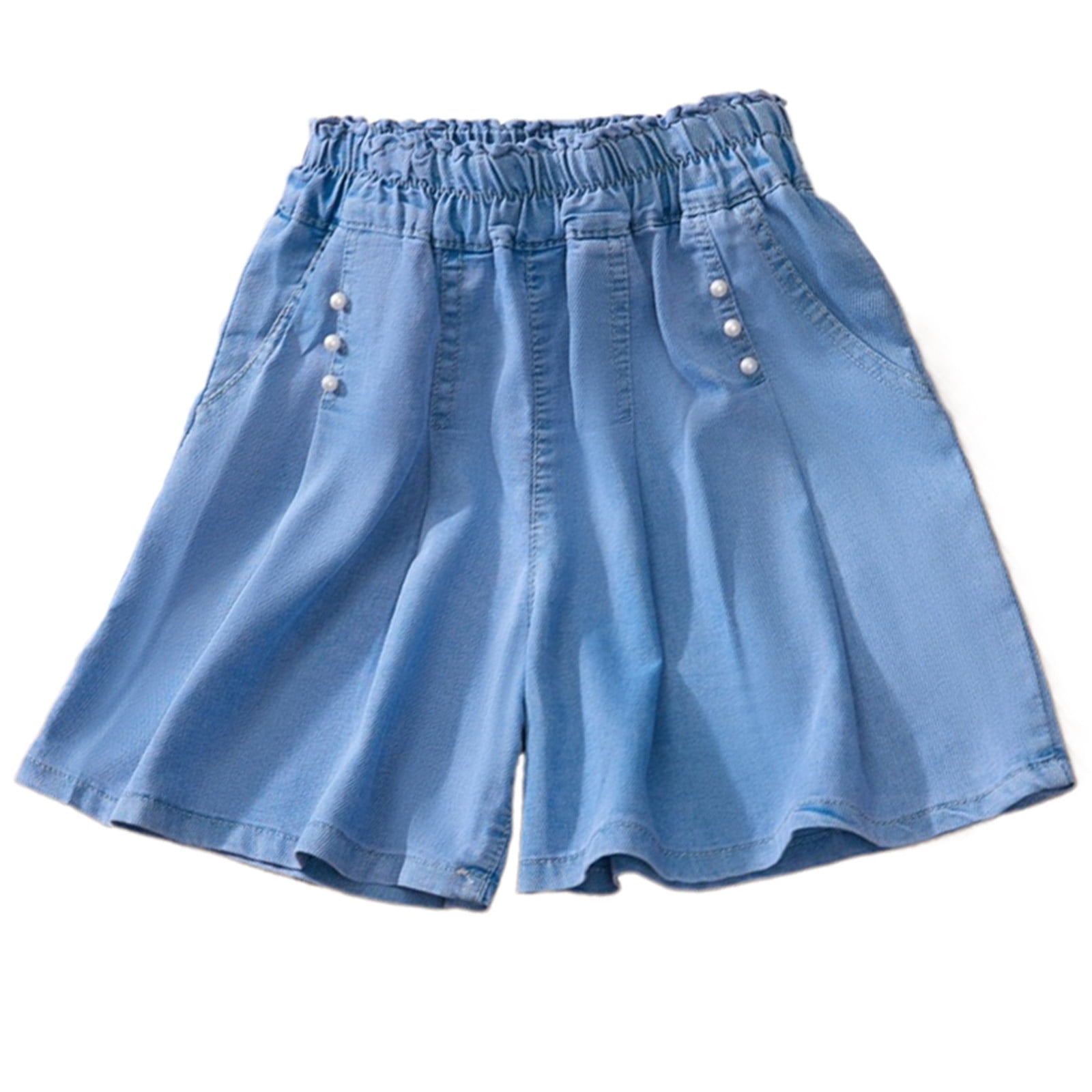 zyoiszvq Girls Flowy Denim Shorts Kids Summer Casual Wide Leg Jean
