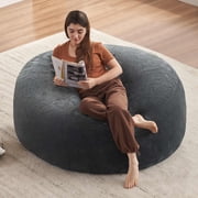zyoiszvq 4ft Bean Bag Chair with Filler for Adults,Memory Foam Bean Bag Chairs with Removable Flannel Cover,Living Room,Bedroom,Dorm