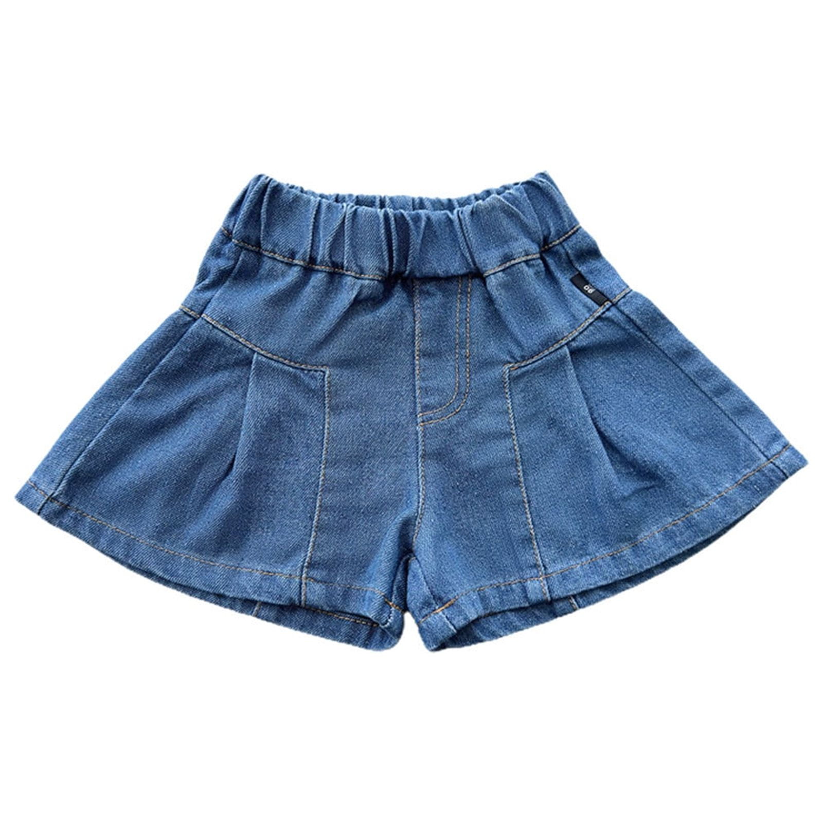 zyoiszvq Toddler Kid Girl Wide Leg Jean Shorts Summer Casual Elastic