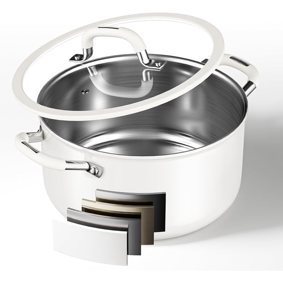 zz 6 Quart, Tri-Ply 18/10 Stainless Steel Stock Pot with Lid, Induction Ready Cooking Pot for All Cooktops, Dishwasher Safe Soup Pot for Kitchen, Home, Gift for Cooker Mom and Dad