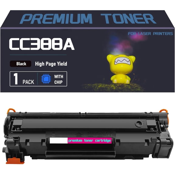 zz CC388A 88A Toner Cartridge with Upgraded Chip, Replacement for HP LaserJet Pro CC388A 88A Black, Compatible with LaserJet Pro M1136 Printers,High Yield 2,000 Pages,1 Pack