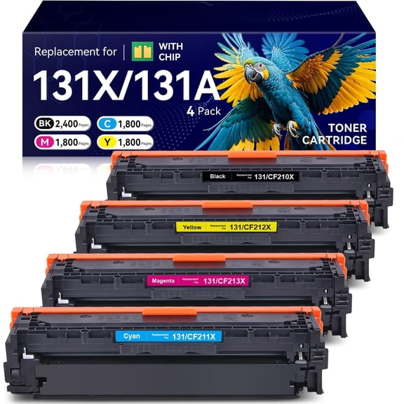 zz Compatible 131X 131A Toner Cartridge Replacement for HP 131A 131X Black, Cyan, Magenta, Yellow|Compatible for HP Printers LaserJet Pro 200 Color M251nw,MFP M276nw (Color, 4-Pack)